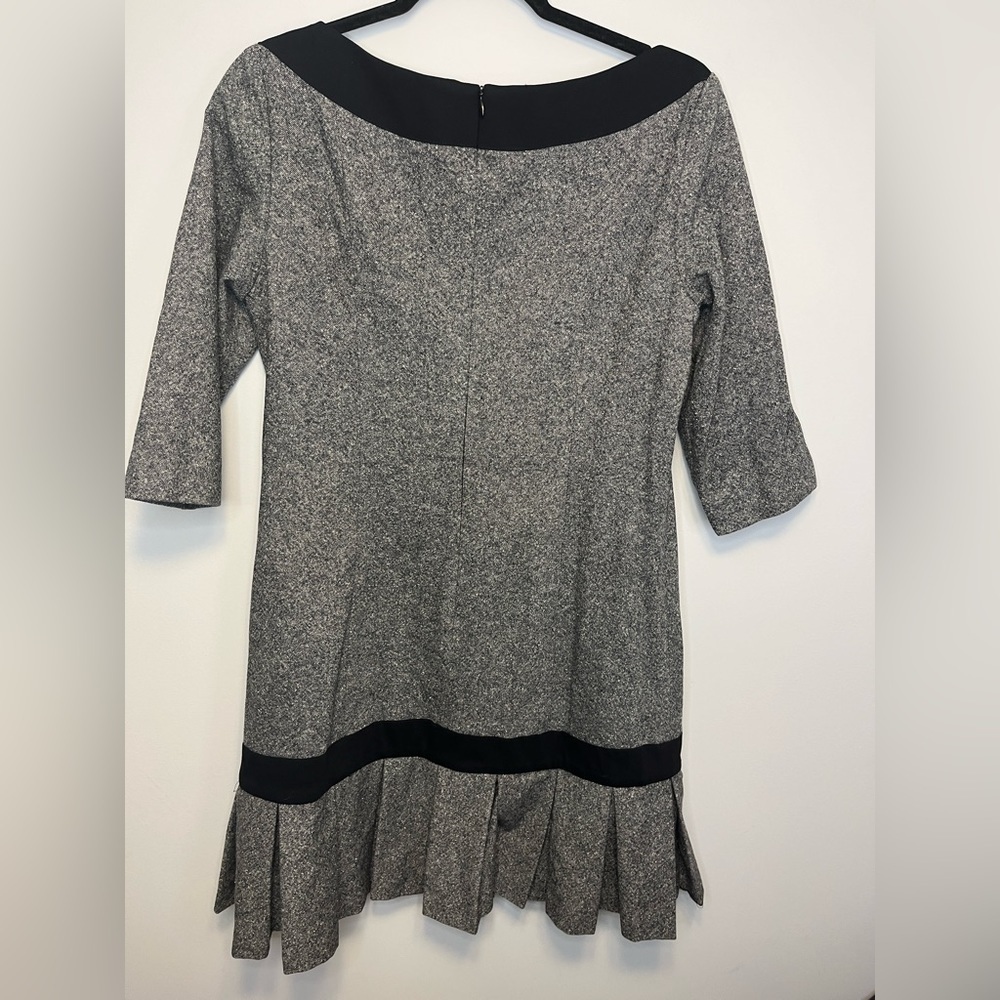 Pendleton Petite Vintage Wool & Silk Blend Pleated  Drop Waist Dress 3/4 Sleeve - Picture 9 of 11